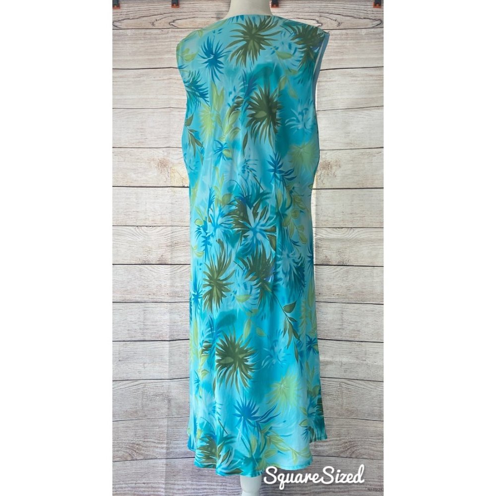 Lapis tropical plussize dress 2X layered - Picture 2 of 6